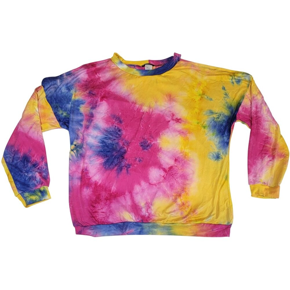 Hemish USA Tie-Dye Long Sleeve Top Cold Shoulder Womens Large